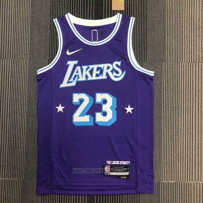Camiseta Los Angeles Lakers Kobe Bryant #23 Ciudad Edition 2021-22 Violeta